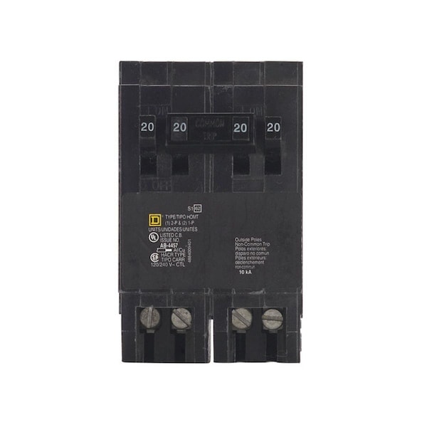 Square D Circuit Breaker, Homeline Series, 20A, 2 Pole, 240V AC 34031 - main